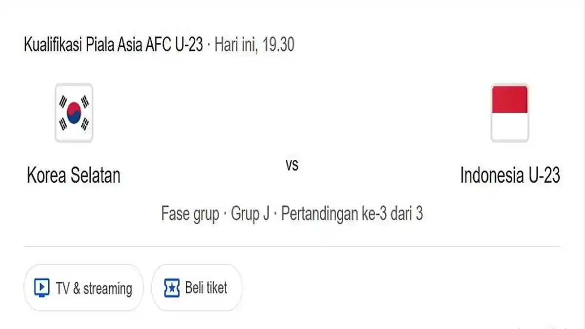 Link Live Streaming Korea Selatan U-23 VS Timnas Indonesia U-23 Malam Ini, Bisa Nonton di HP