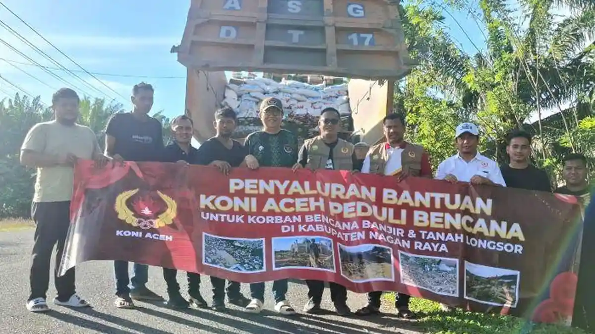 Korban Banjir dan Tanah Longsor di Barsela Terima Bantuan dari KONI Aceh