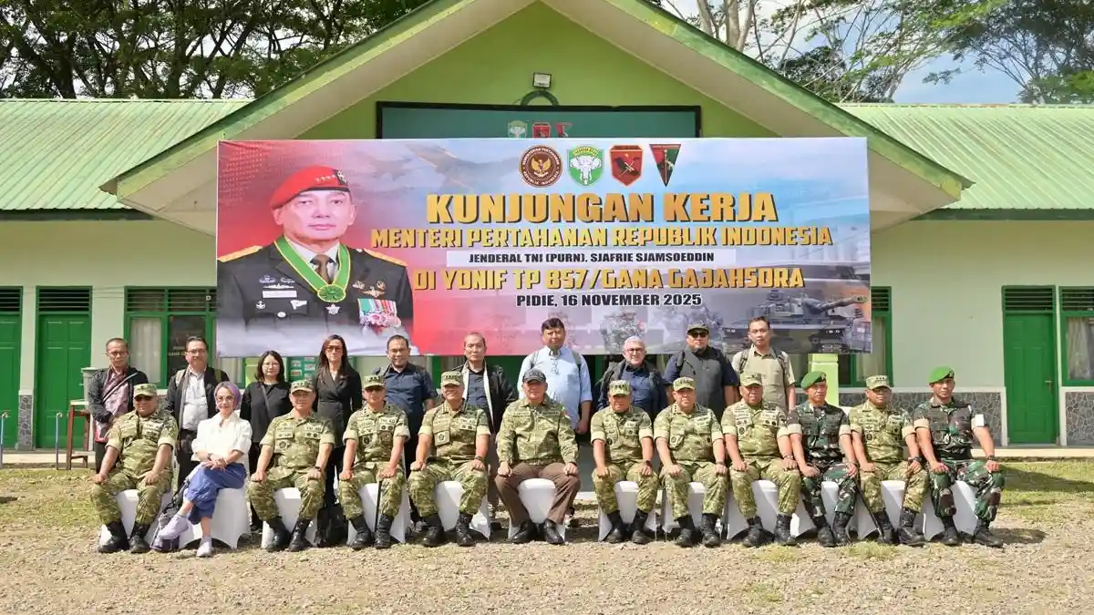 Menhan Sjafrie Sjamsoeddin Kunjungi Yonif TP 857/Gana Gajahsora di Pidie Aceh, Ini Arahannya