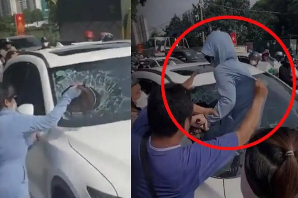 GERAM Pergoki Suami Selingkuh di Dalam Mobil, Wanita Ini Nekat Pinjam Helm, Pecahkan Kaca, 'Buka!'