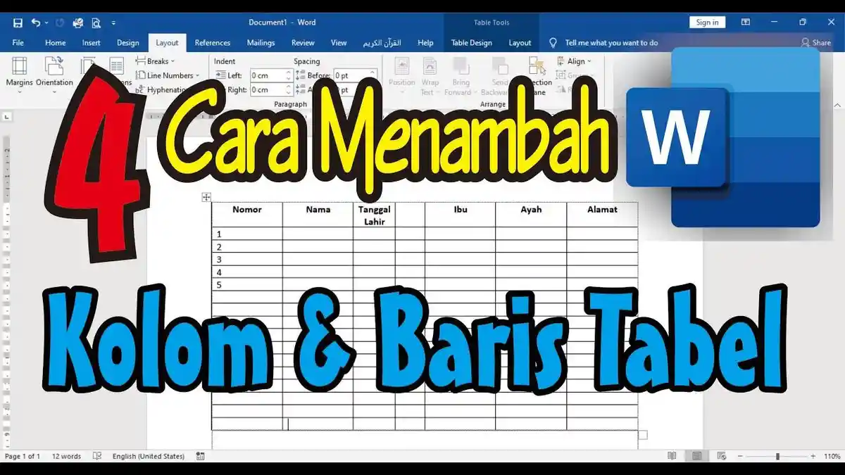 Cara Menambah Baris dan Kolom di Microsoft Word, Bisa Tanpa Ribet!