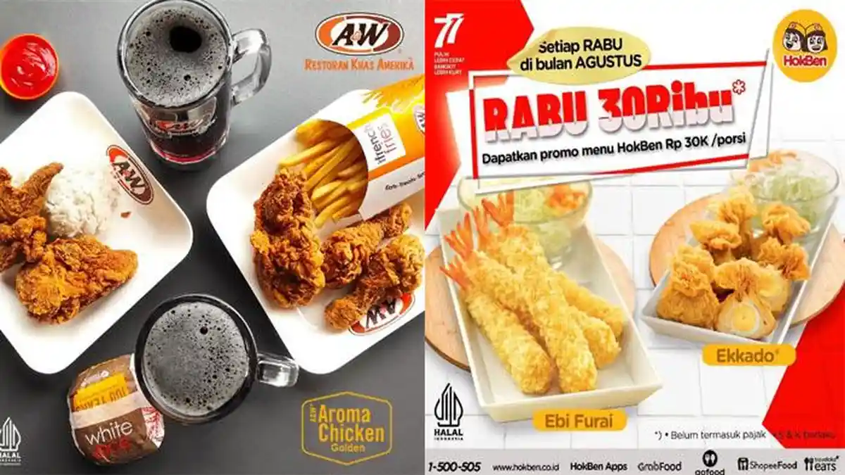 Promo Makanan 3 Agustus 2022, Pizza Hut KFC McD JCO Dunkin Donuts Hokben BreadTalk Chatime A&W