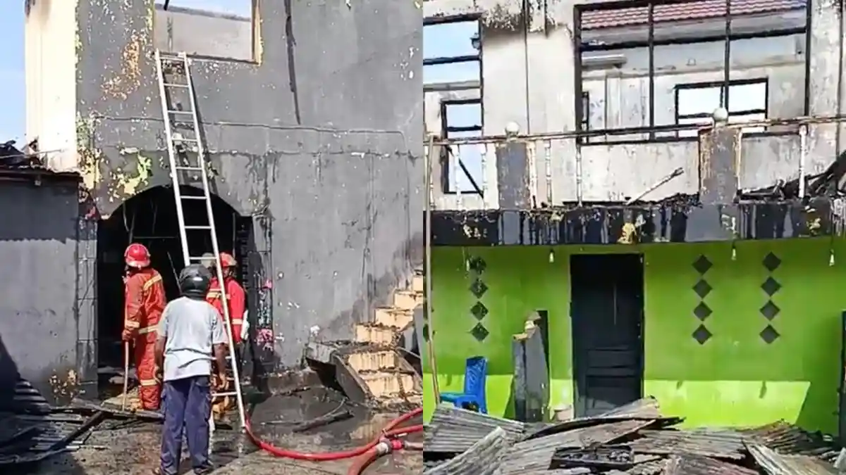 Breaking News! Cafe Tiara di Kota Gorontalo Hangus Terbakar, Bangunan Dua Lantai Tinggal Tembok