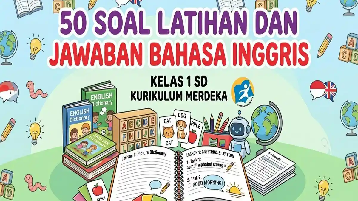 50 Soal Latihan dan Kunci Jawaban Bahasa Inggris Kelas 1 SD Kurikulum Merdeka