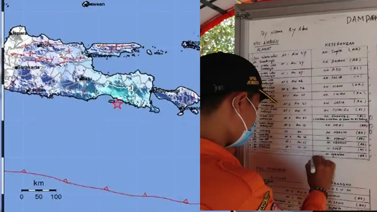 UPDATE Gempa Bumi 5,1 SR di Jember, 32 Rumah Terdampak di 6 Kecamatan dan 5 Orang Korban Luka