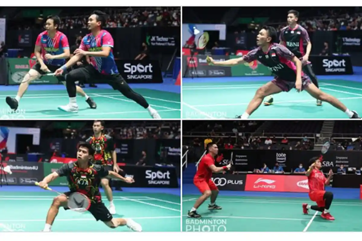 Singapore Open 2022 : 4 Ganda Putra Indonesia Cetak Sejarah, All Indonesian Semifinal