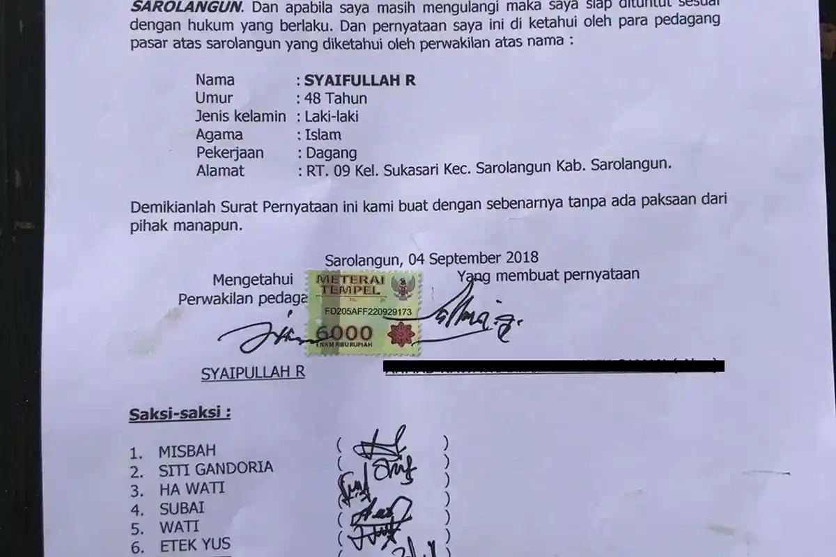 Tak Terima Dipungli, Sejumlah Pedagang di Pasar Atas Melapor ke Polsek Sarolangun