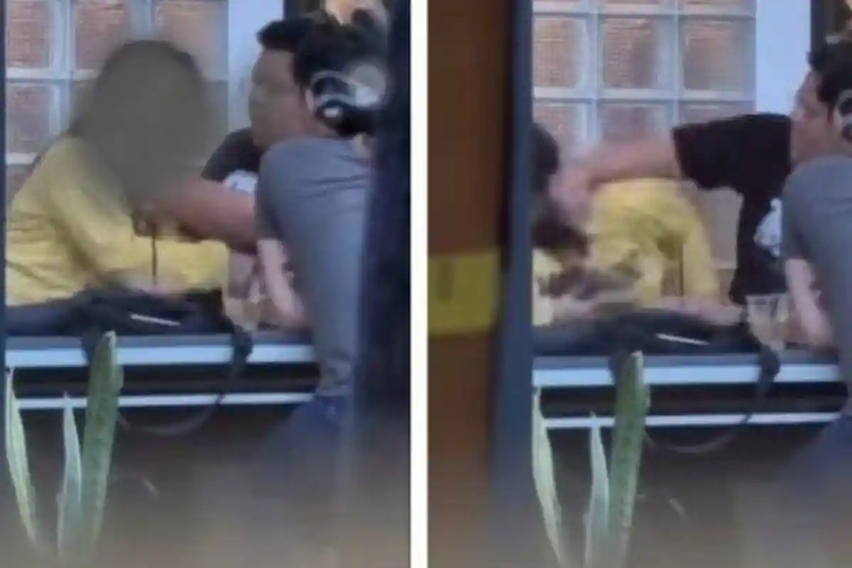 Seorang Pria Hajar Kekasihnya di Tempat Umum, Sudah Nangis Minta Ampun Tetap Pukuli & Cekik