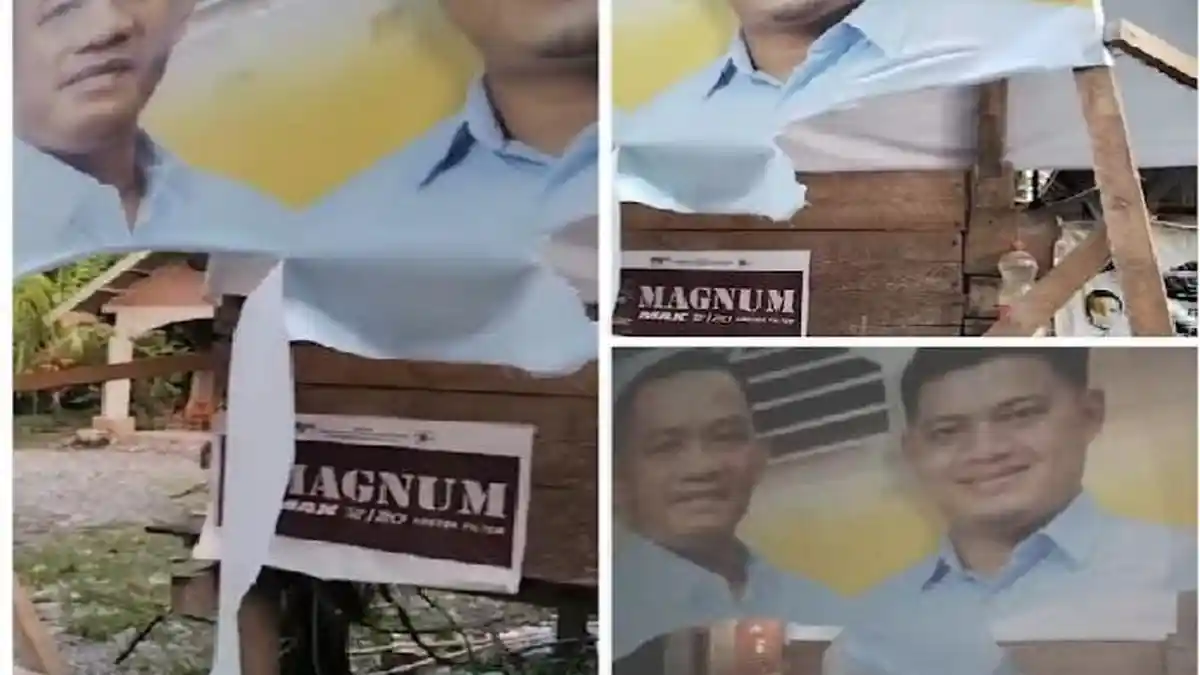 Dini Hari OTK Serang Posko-Rusak Baliho Patahuddin-Dhevy Bijak di Buntu Kamiri Luwu