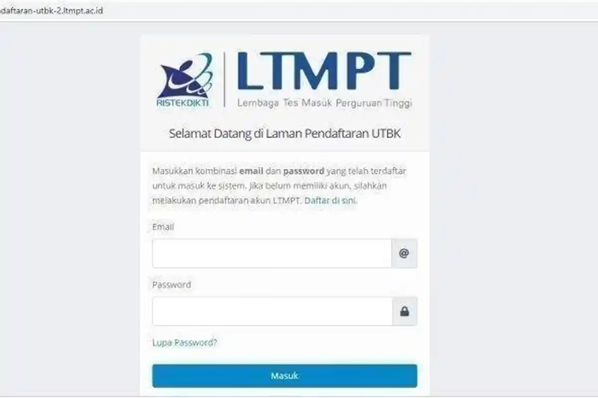 LOGIN pendaftaran-utbk-2.ltmpt.ac.id UTBK SBMPTN Gelombang II, Solusi Jika Lupa Email dan Password