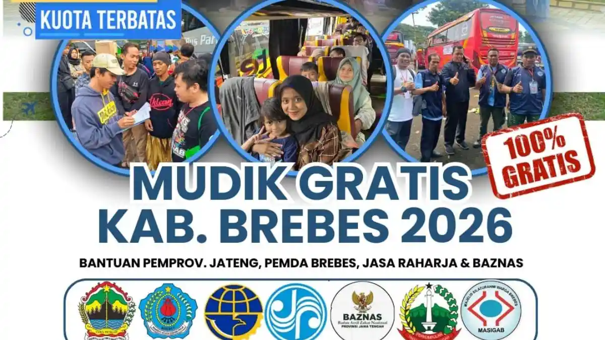 Link Mudik Gratis Kabupaten Brebes 2026, Pendaftaran Ditutup Hari Ini Pukul 22.00 WIB