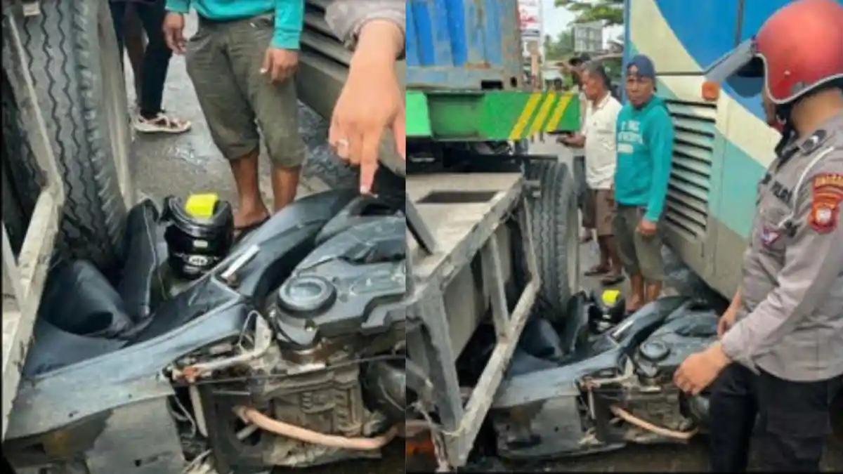 Aksi Heroik Bripda Novandro Relakan Motor Jadi Ganjal Bus Agar Tak ...