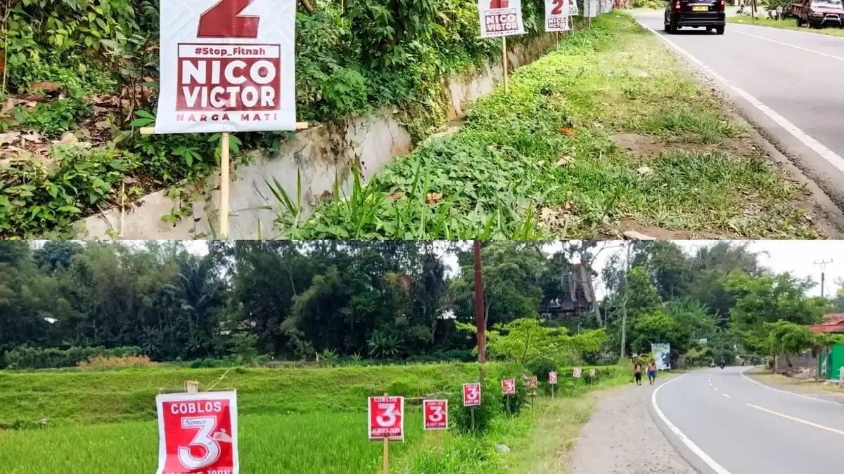 Jelang Pemilihan, BK Ilegal Paslon Pilkada Tana Toraja Mulai Marak di Jalan