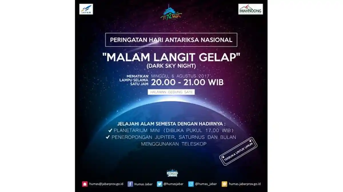 Minggu Malam di Gedung Sate Bisa Amati Jupiter dan Saturnus