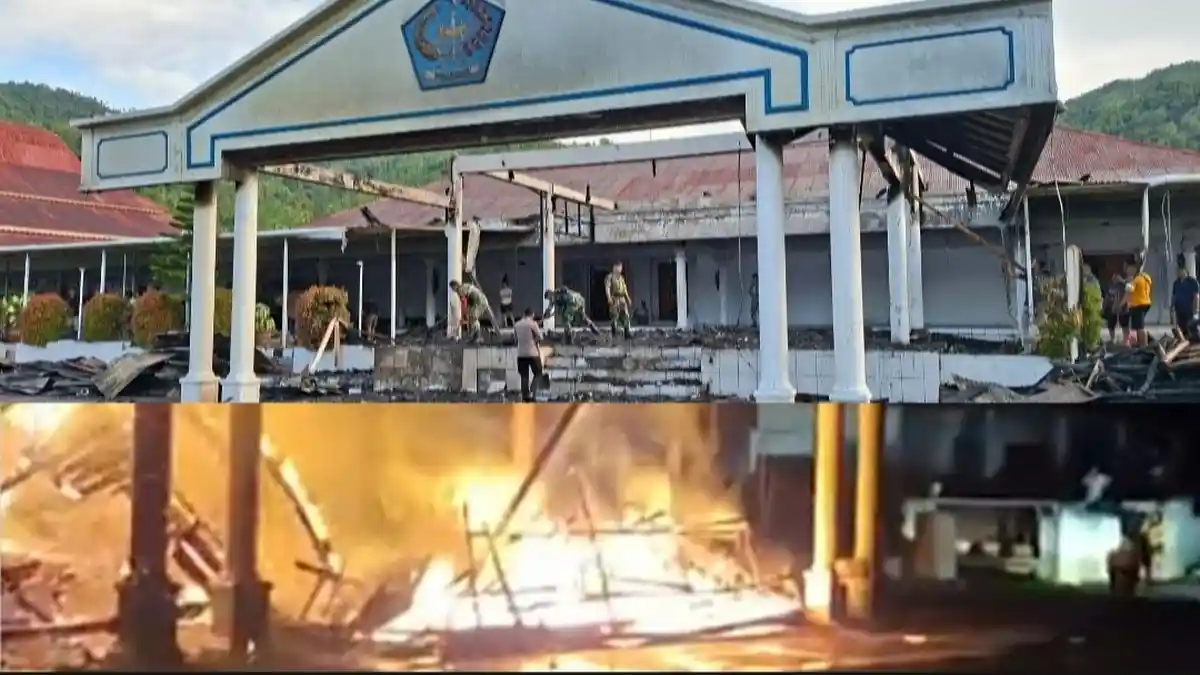 Teras Rumah Jabatan Bupati Sangihe Sulawesi Utara Terbakar Tadi Dini Hari Jumat 2 Januari 2026