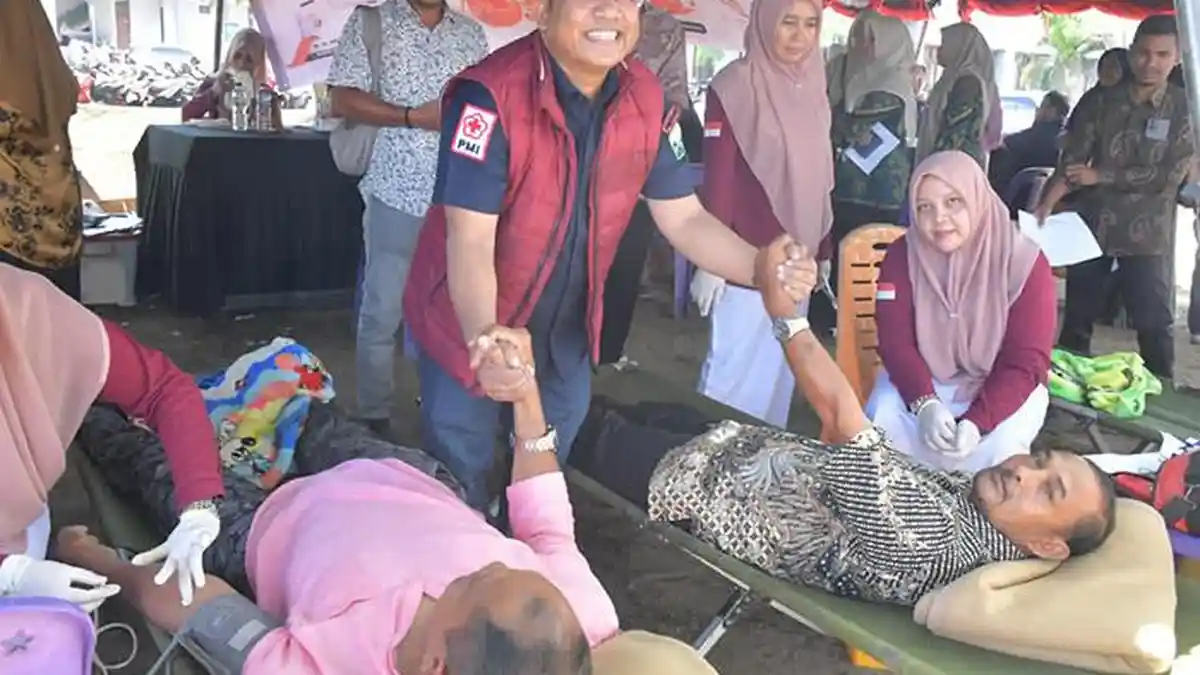 PMI Bireuen Gelar Donor di Kantor Bupati Bireuen, Peroleh 115 Kantong Darah