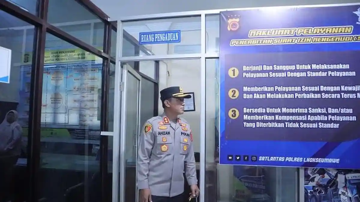 Kapolres Lhokseumawe Sidak Pelayanan SIM, Cek Prosedur, Uji Teori dan Praktek hingga Pencetakan