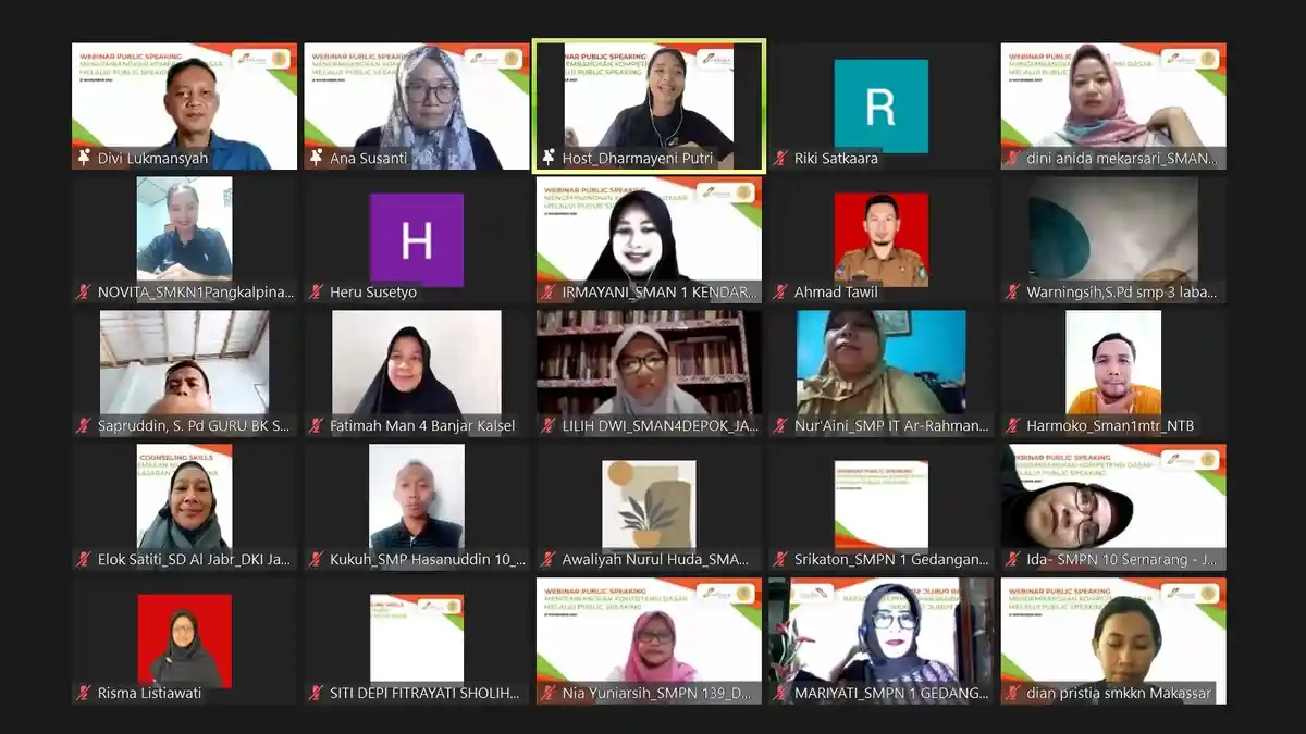 Ajak Guru Kembangkan Kompetensi Diri, Satkaara Bersama Rumah Guru BK Gelar Webinar Public Speaking