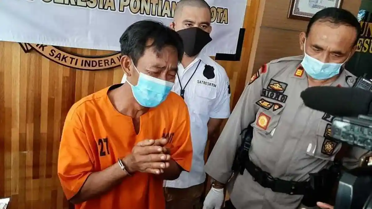 Bunuh Anak dan Istri Pakai Tongkat Besi, Pria Ini Nangis Tersedu Minta Maaf: Saya Sayang Sama Dia