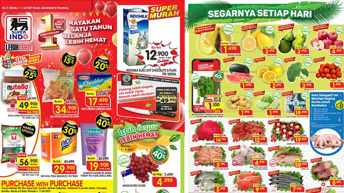 PROMO SUPERINDO Terbaru Hari Ini 1 Juli 2021: Bawang Putih Diskon 25%, Keju Kraft Cheddar 20%.