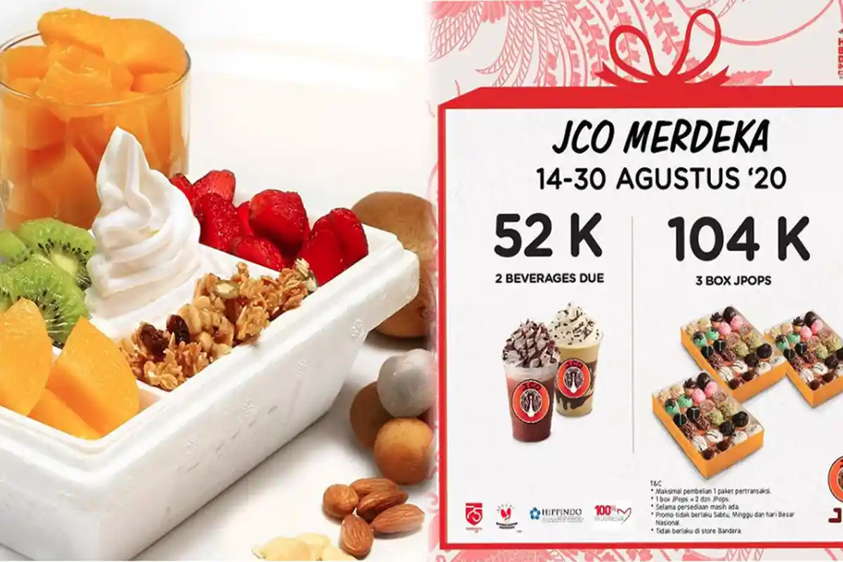 PROMO JCO 20 Agustus 2020 Nikmati Kesegaran JCool To Go hanya Rp 48.000, Ada Juga Paket JCO Merdeka