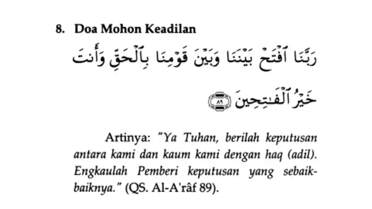 Bacaan Doa Mohon Keadilan dengan Tulisan Arab, Latin dan Artinya Serta Cara Berdoa Setelah Sholat