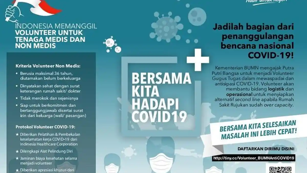 Pemerintah Masih Buka Pendaftaran Relawan Covid-19, Diutamakan Tenaga Medis