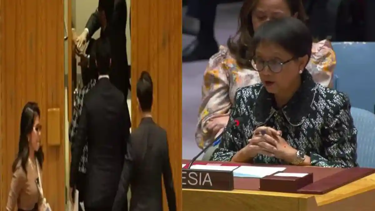 VIRAL Aksi  Menlu Retno Marsudi Walk Out Saat Dubes Israel Pidato di Debat Terbuka Keamanan PBB