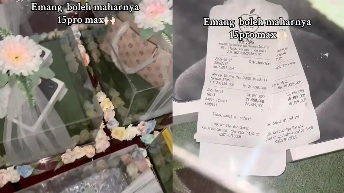 Wanita Dapat Seserahan 2 iPhone 15 Pro Max, Salfok Mempelai Pria Sengaja Sertakan Struk Pembelian