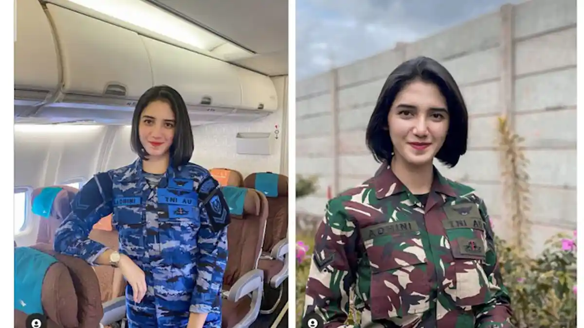 POTRET Serda Adhini, Tentara Cantik yang Jadi Pramugari Pesawat Kepresidenan Republik Indonesia