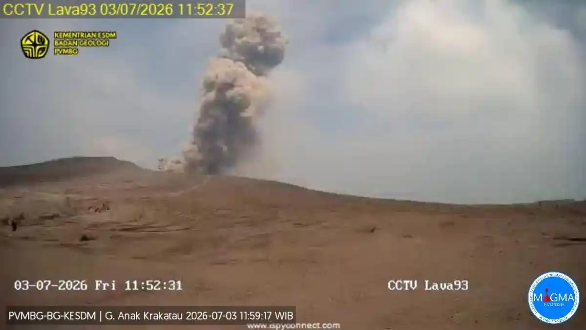 Gunung Anak Krakatau Masih Level III Siaga, Warga dan Wisatawan Dilarang Mendekat Radius 3 Km - Tribunlampung.co.id