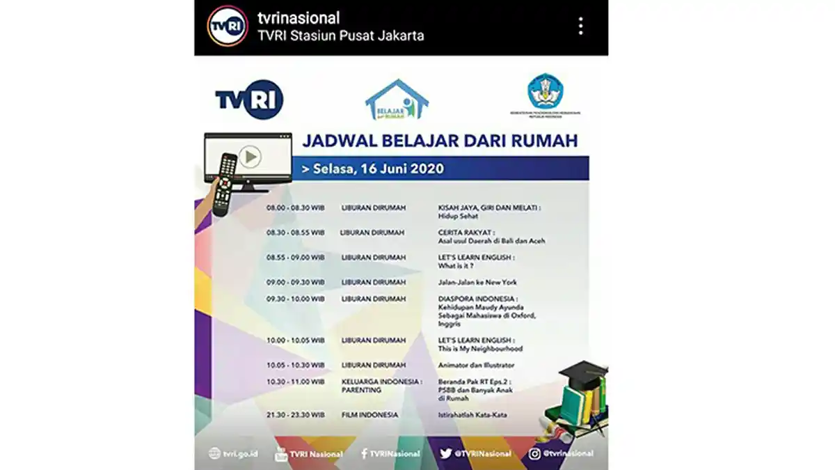 Jadwal Program Belajar dari Rumah Selasa 16 Juni 2020, Cerita Rakyat:Asal-Usul Daerah di Bali & Aceh