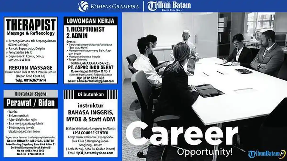 Punya Kemampuan Therapist, Instruktur Bahasa Inggris, Admin, atau Bidan? Simak Lowongan Berikut