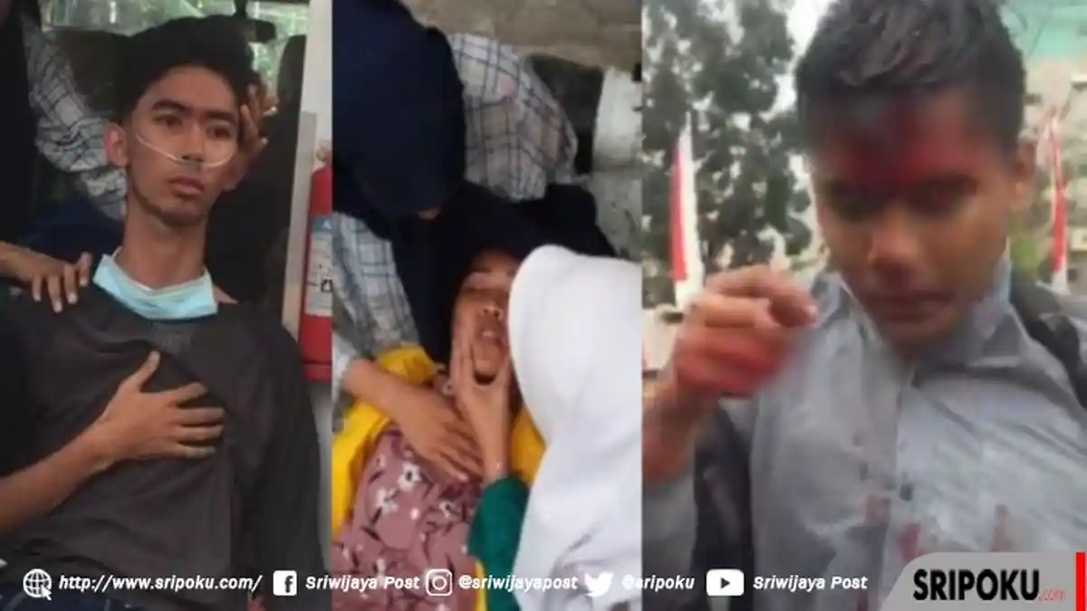 KRONOLOGI Bentrok Mahasiswa-Aparat di Depan Gedung DPRD Sumsel, Mahasiswa Bersimbah Darah & Pingsan