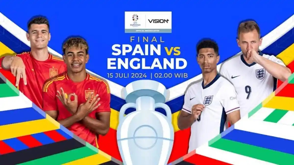 Siaran Langsung Final Euro 2024 SPANYOL vs INGGRIS Hari Ini 02.00, Live Streaming RCTI Vision Plus