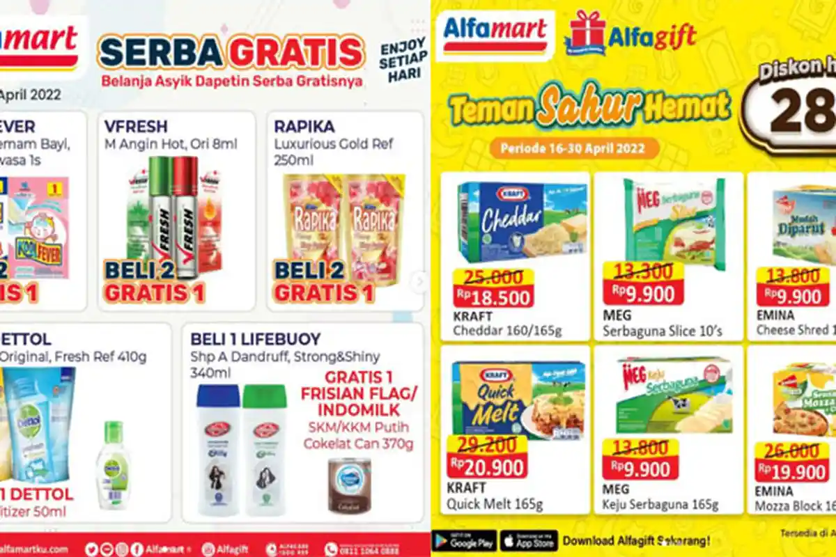 Promo Alfamart Hari Ini 19 April 2022, Teman Sahur Hemat Diskon 28% Serba Gratis Shampo hingga Sabun
