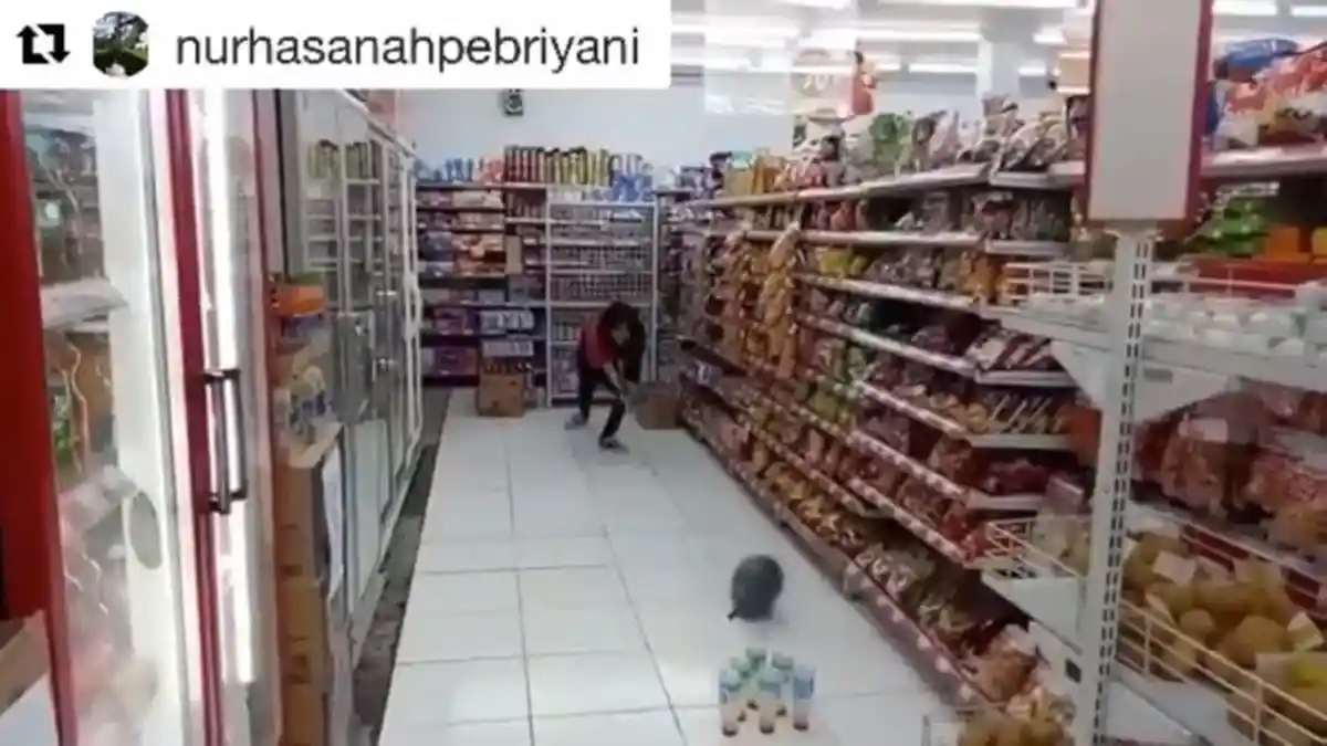 Usai Pegawai Mini Market Ini Duduki Freezer, Karyawan Lain Malah Main Bowling Pakai Botol Minuman