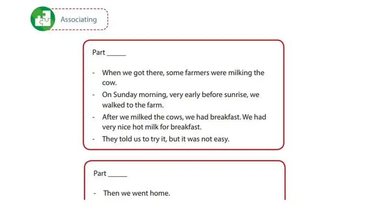 Kunci Jawaban Bahasa Inggris Kelas 7 Halaman 193, Associating: Rearranging Story