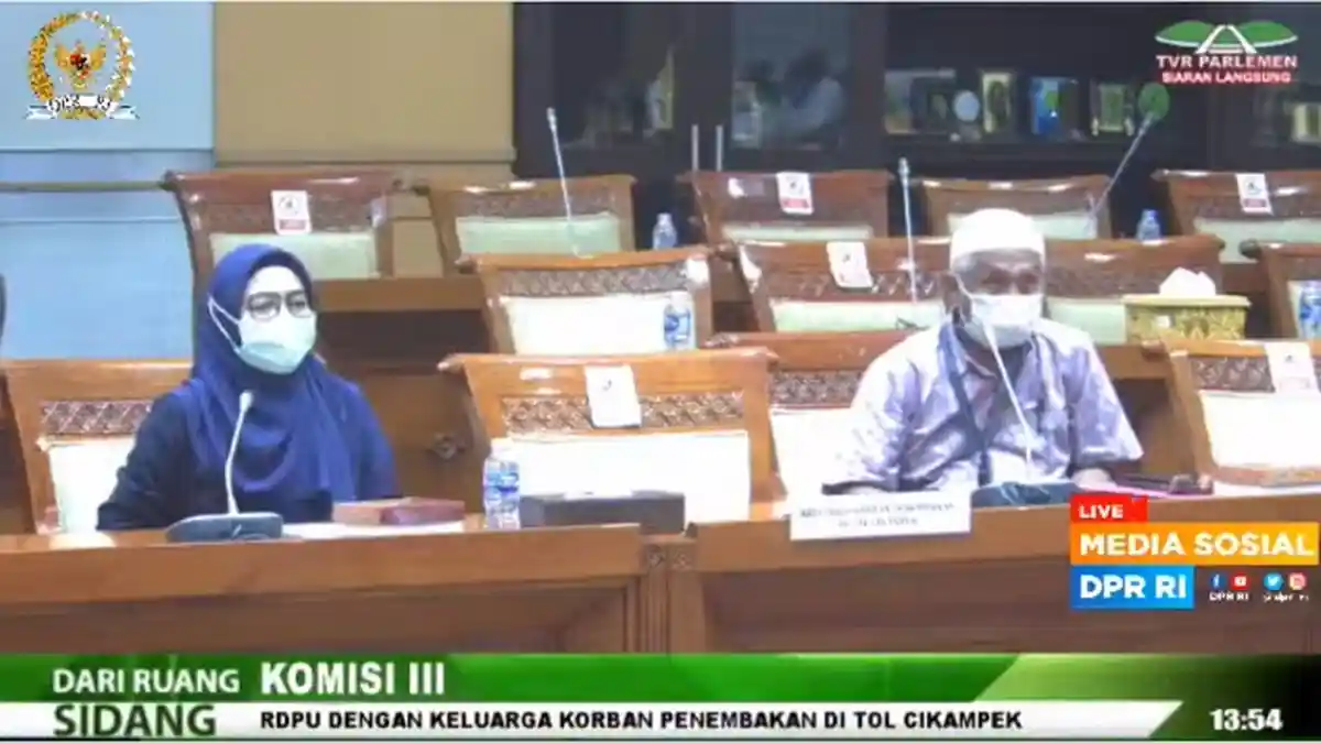 Live Streaming Rapat Dengar Pendapat Komisi III DPR dengan Keluarga 6 Laskar FPI yang Meninggal