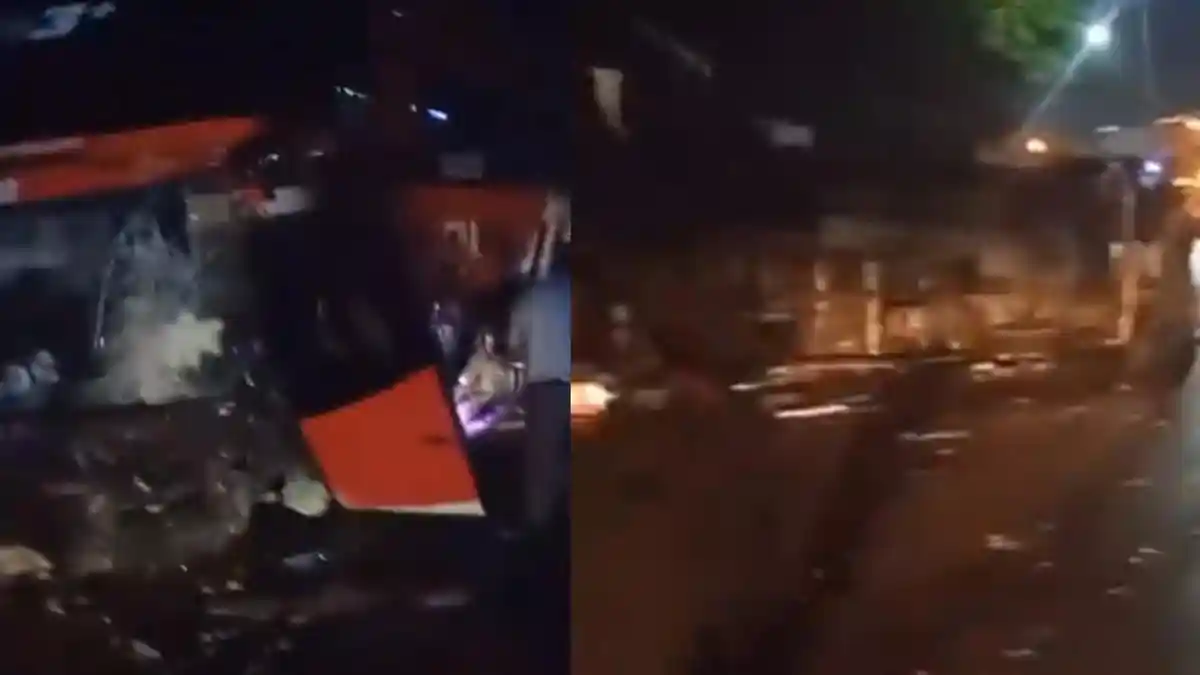 2 Kecelakaan di Demak dalam Sehari: Bus Agra Mas Merah Vs Truk Kontainer
