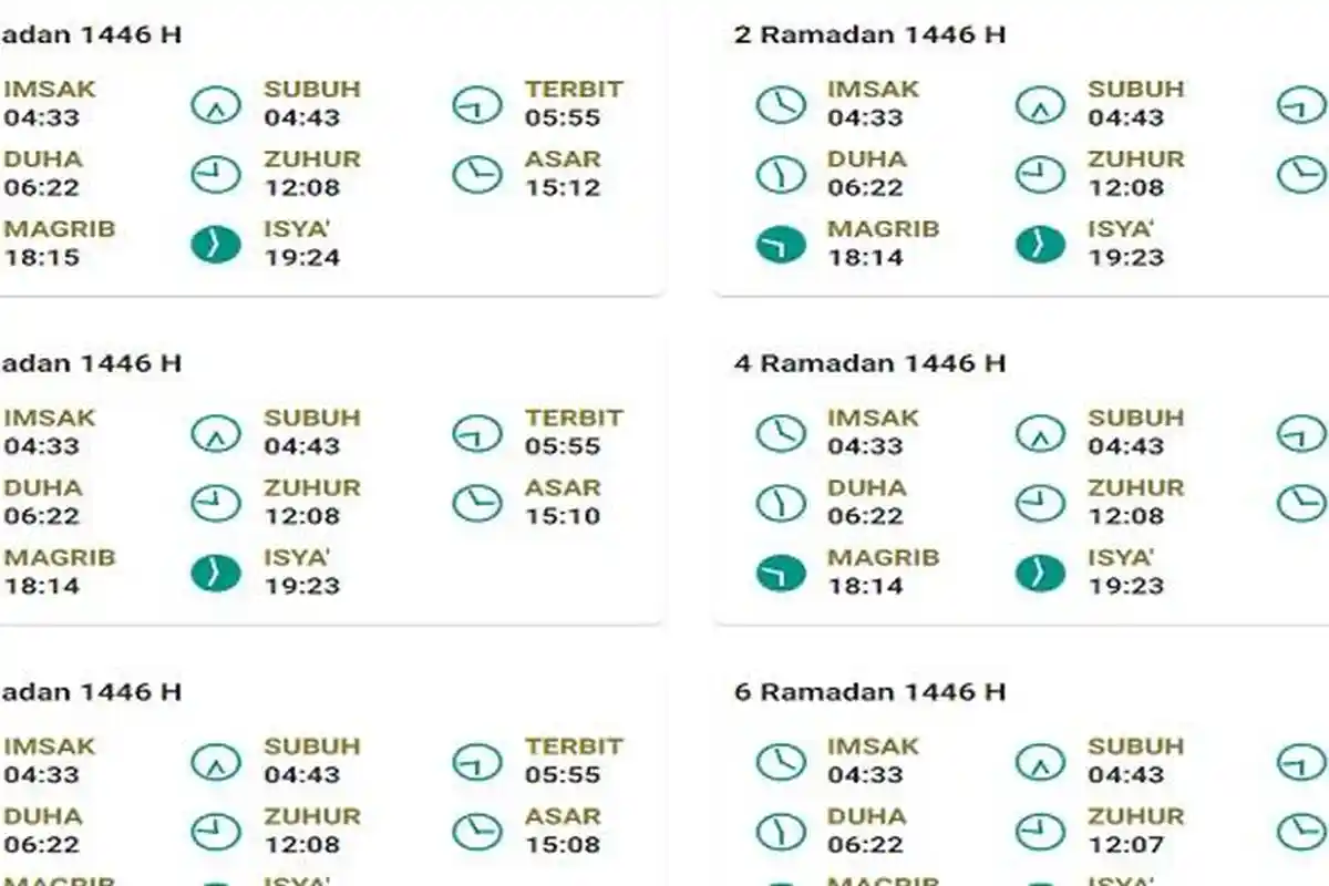 Jadwal Imsakiyah dan Buka Puasa Ramadhan 2025 Sebulan Penuh, Cek di Kotamu Melalui Link Berikut