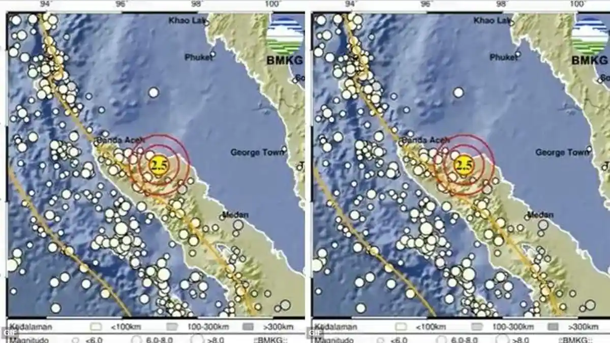 Baru Saja Gempa Magnitudo 3.8, Pusat Gempa 2 Menit Lalu di Lhokseumawe Aceh, Cek Info BMKG