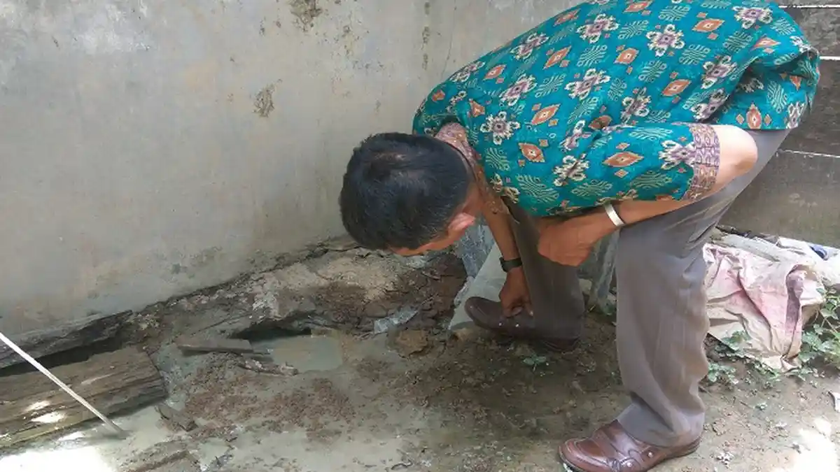 Semburan Gas dari Sumur Tua di Kampung Bundar belum Teratasi