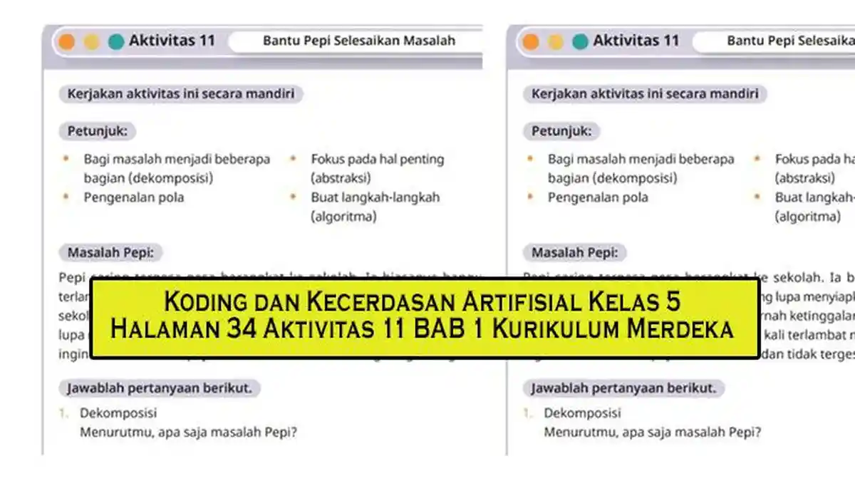 Pembahasan Koding dan Kecerdasan Artifisial Kelas 5 Halaman 34 ...