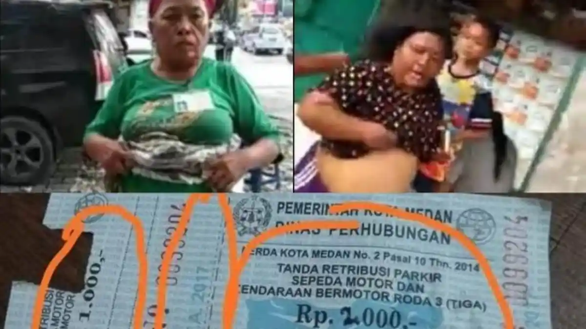Viral! Juru Parkir di Medan Ini Pamer Celana Dalam dan Telanjang Dada saat Cekcok dengan Warga