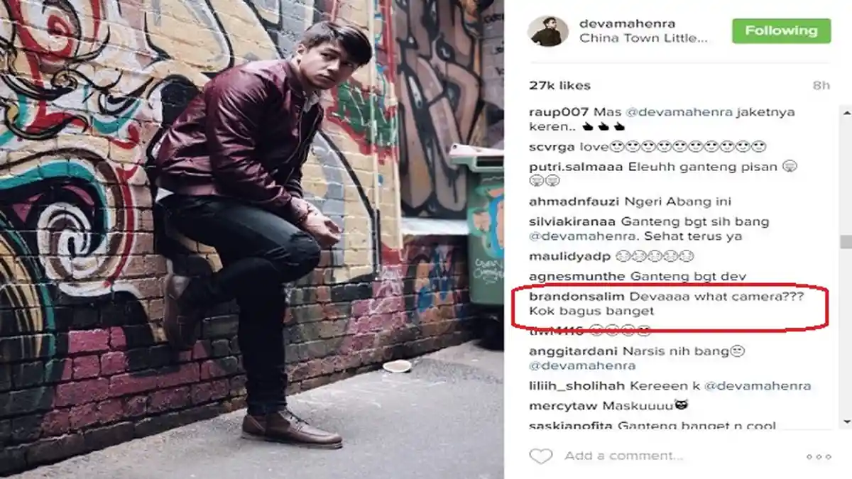 Instagram Deva Mahenra - Posting Foto Keren Ini, Bikin Brandon Salim Kepoin Hal Ini