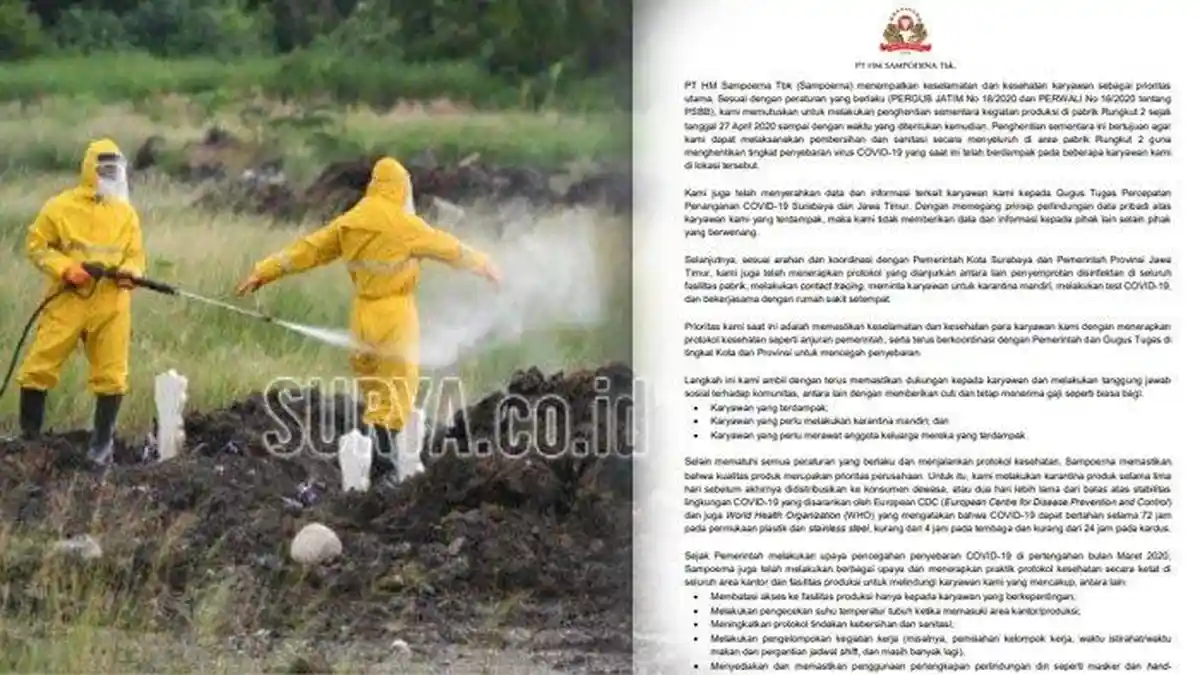 Positif Corona, Karyawan Pabrik Rokok Sampoerna Tak Jujur, Rekan Diisolasi, Kini Tutup Sementara