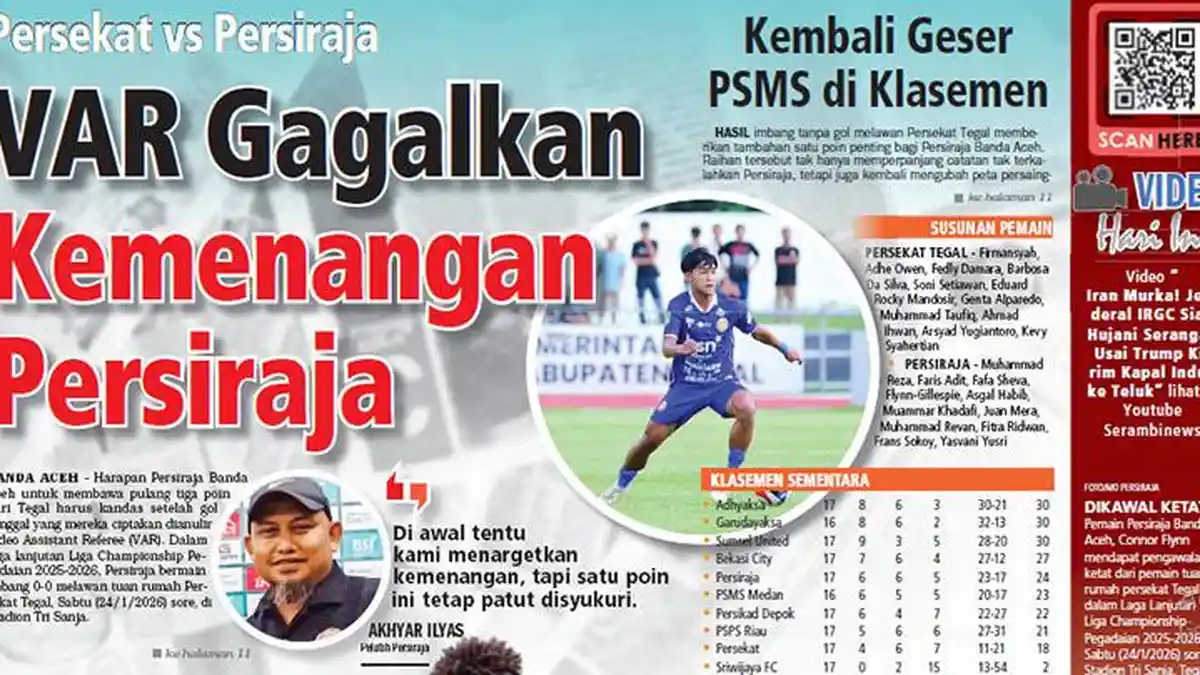 Persekat vs Persiraja, VAR Gagalkan Kemenangan Persiraja