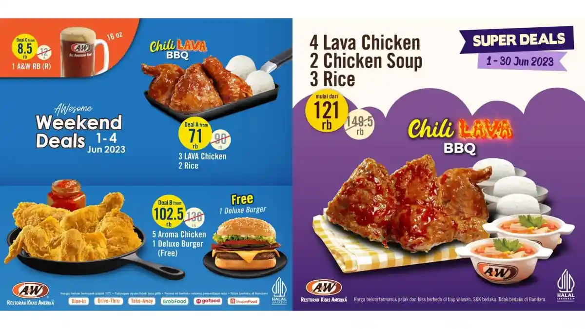 DISKON BESAR! Promo AW Restoran Hari Ini 4 Juni 2023, Nikmati 3 Lava Chicken dan 2 Nasi Rp 71.000