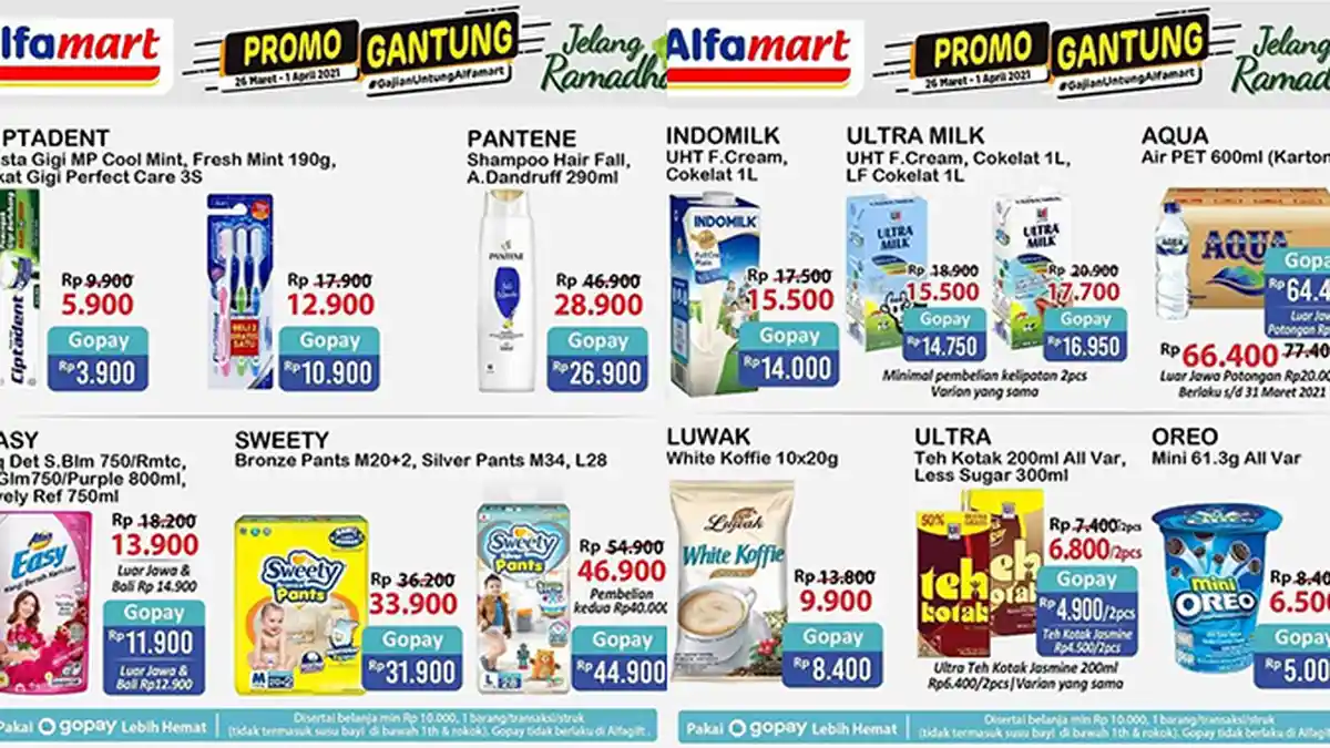 MASIH BERLANGSUNG Promo JSM Alfamart 29 Maret 2021, Susu, Popok, Snack Banyak Diskon dengan Gopay